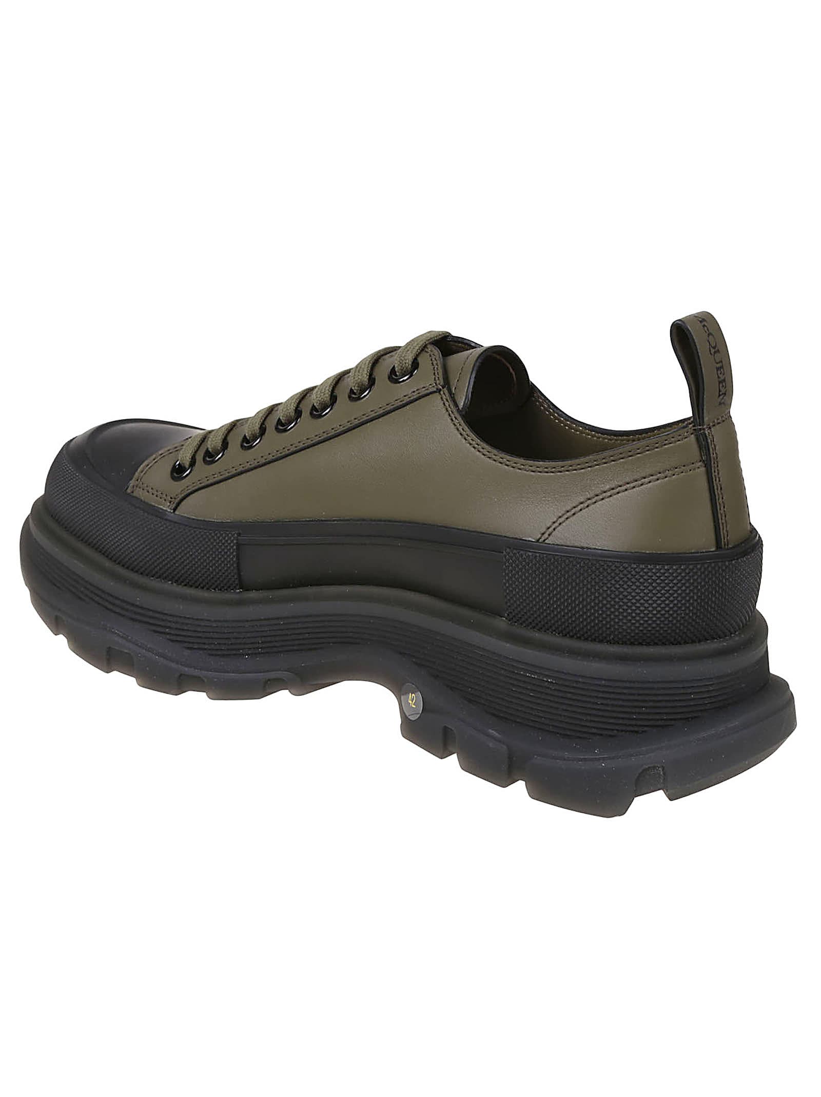 Alexander Mcqueen Shoe Tread.le.s.rub. In Khaki Black | ModeSens