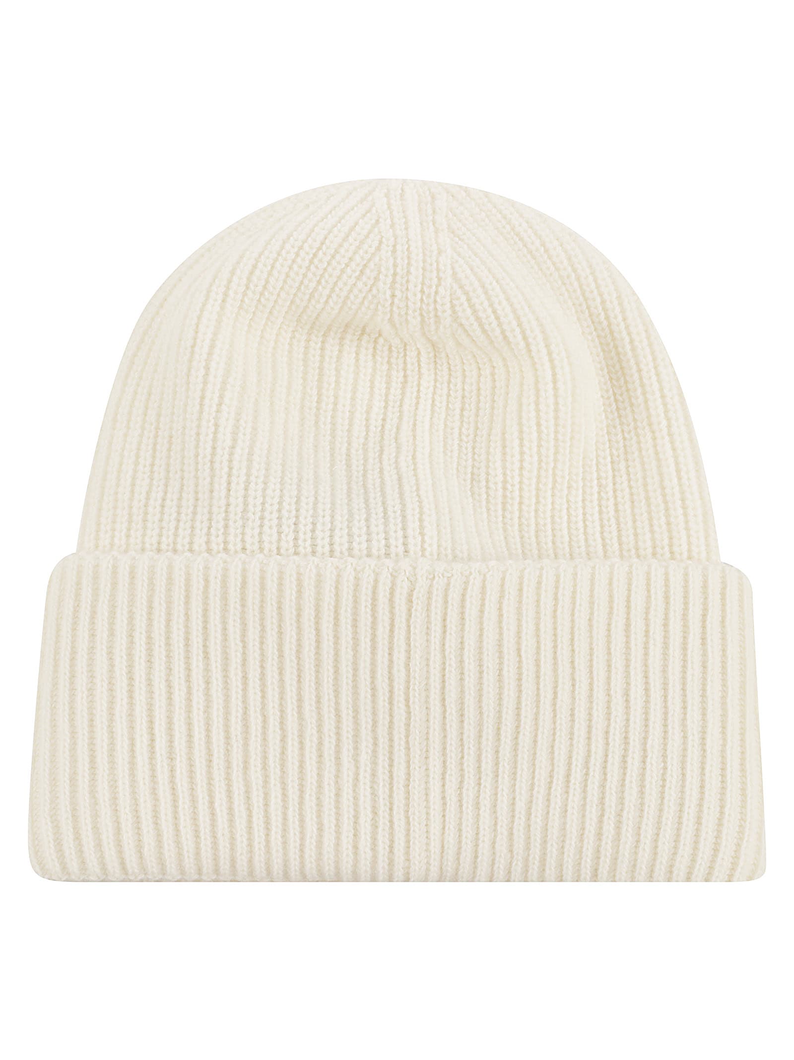 Shop Moncler Logo Patch Beanie In White