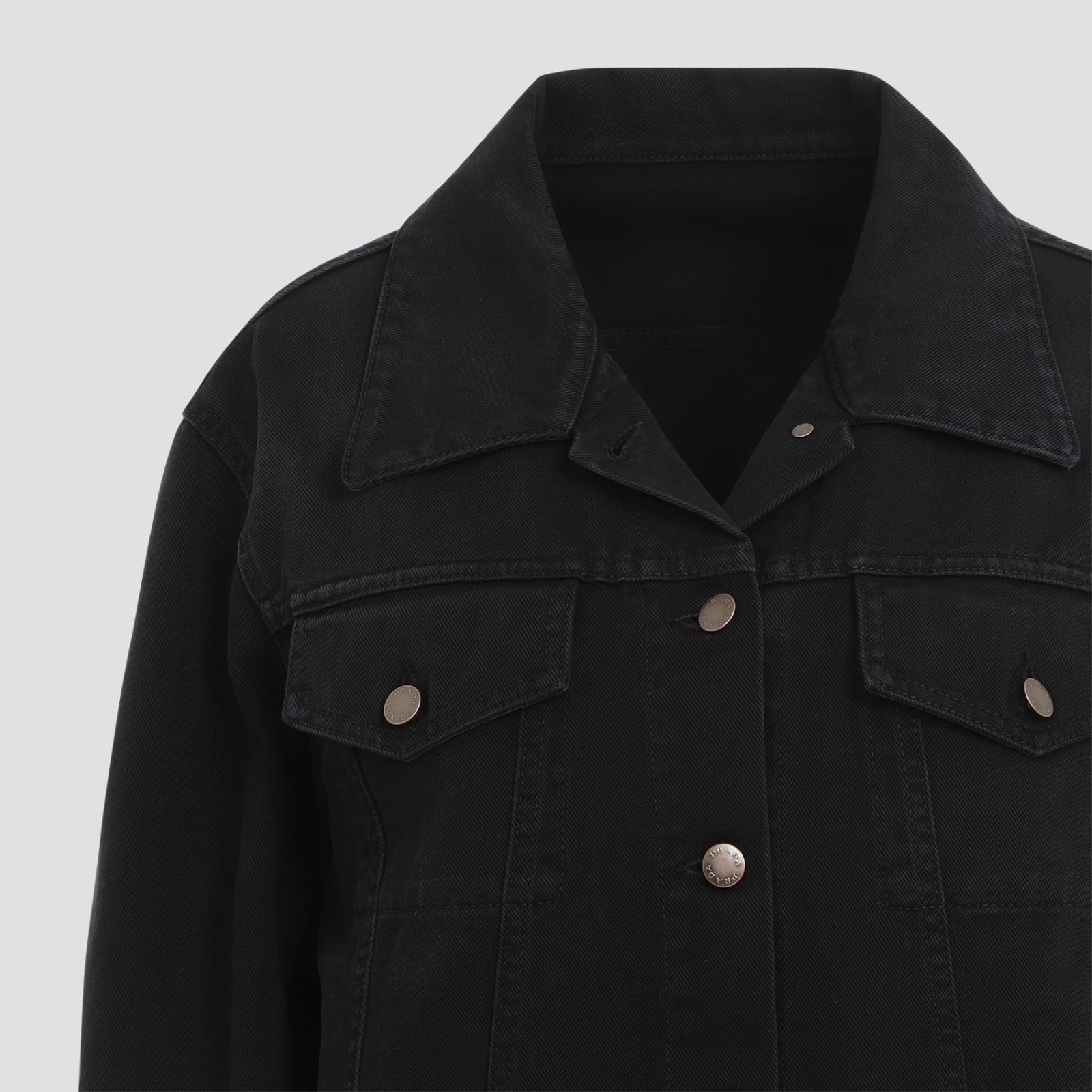 Shop Prada Denim Jacket In Black
