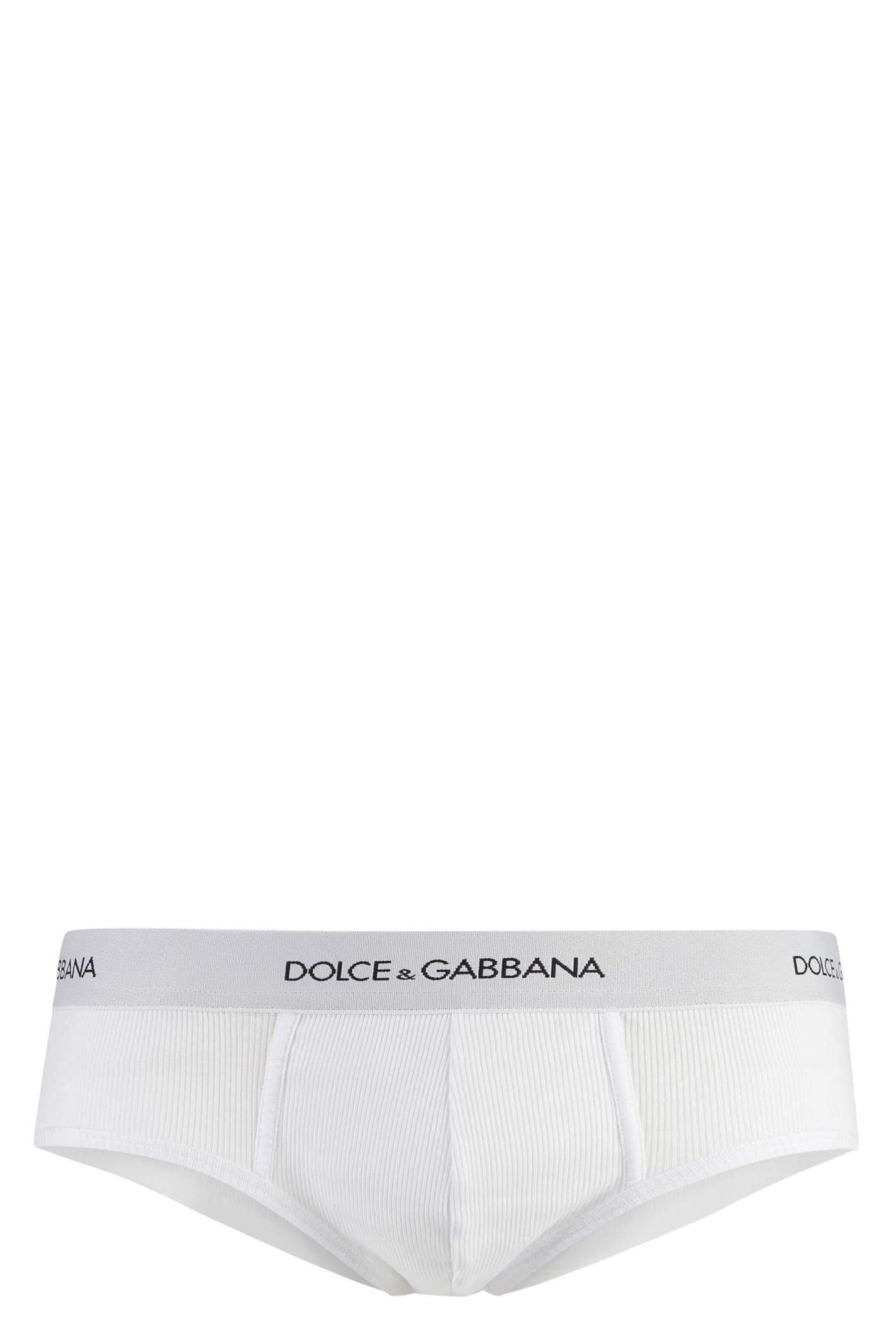 Shop Dolce & Gabbana Plain Color Briefs In Biaco Ottico