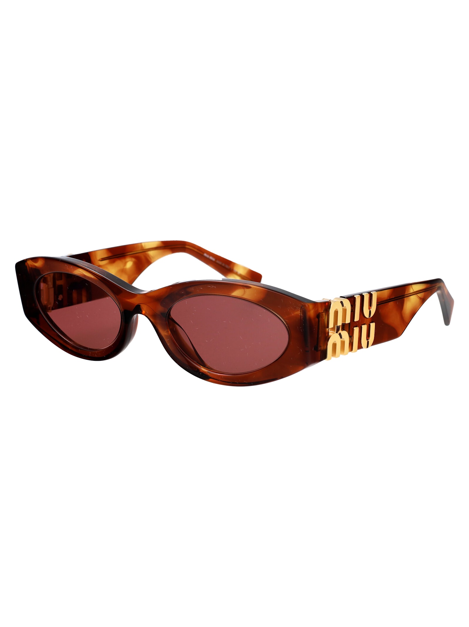 Shop Miu Miu 0mu 11ws Sunglasses In 11q08s Striped Tobacco