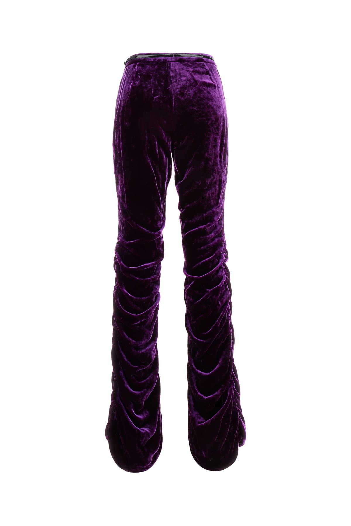 Shop Gucci Purple Velvet Pant In Black