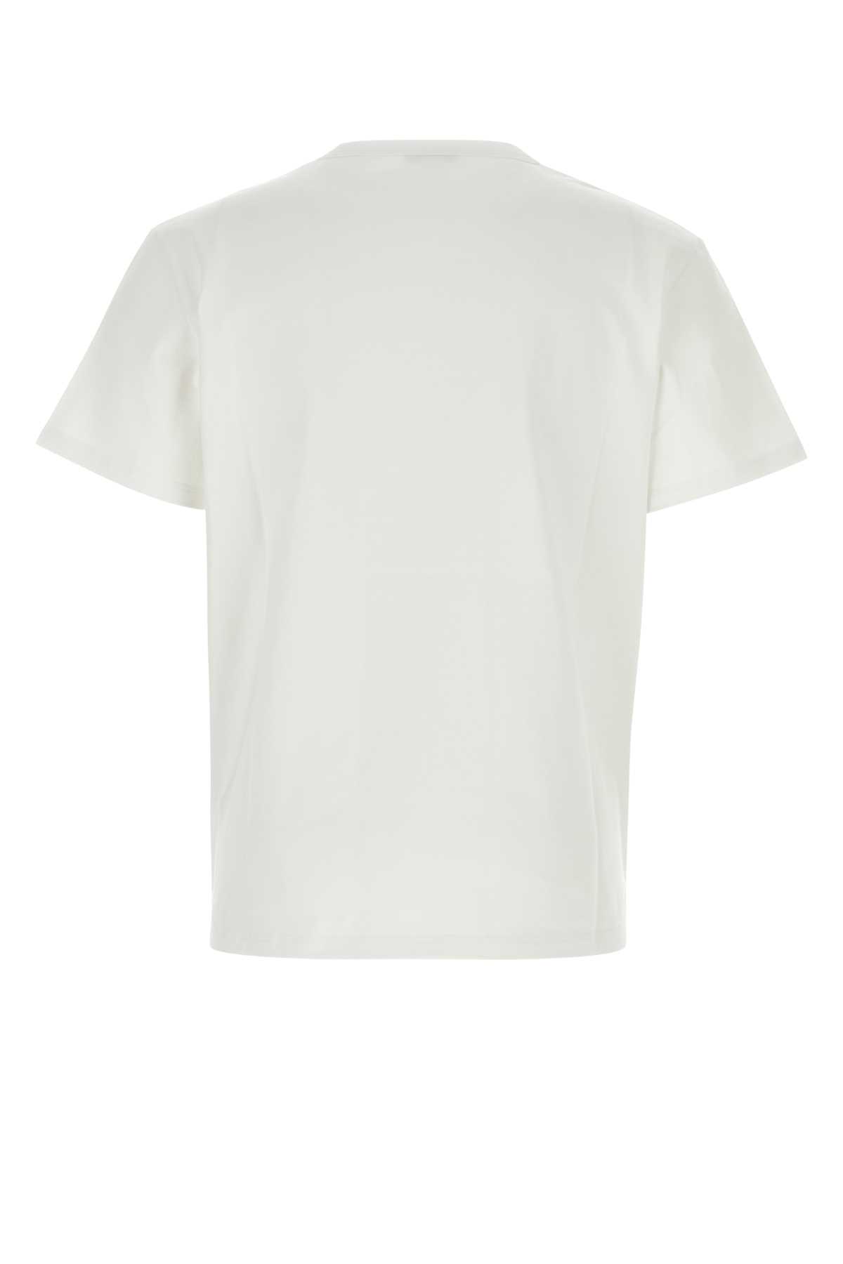 Alexander Mcqueen White Cotton T-shirt In Whitewhiteblack
