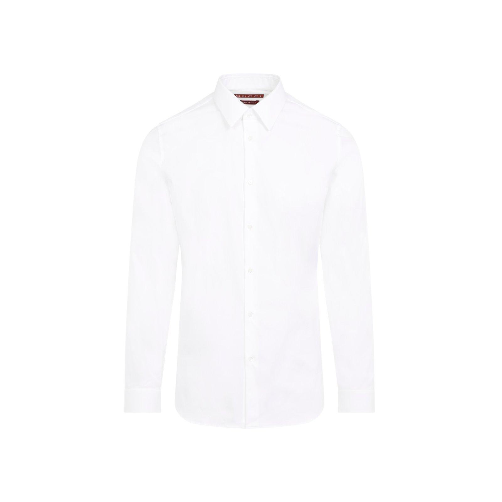 Shop Gucci Stretch Poplin Shirt In White