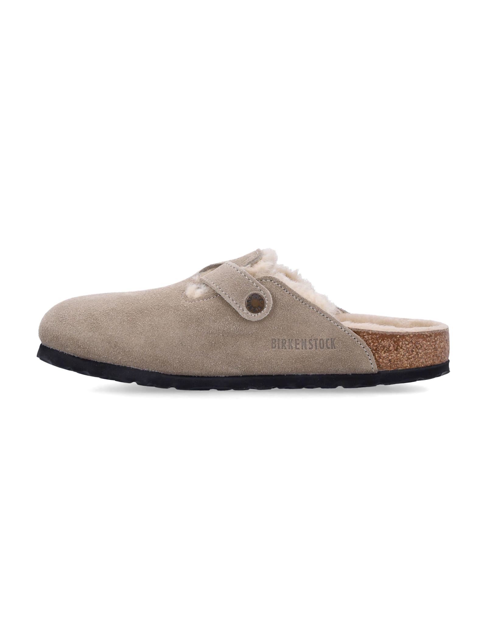 Shop Birkenstock Boston Shearling In Taupe