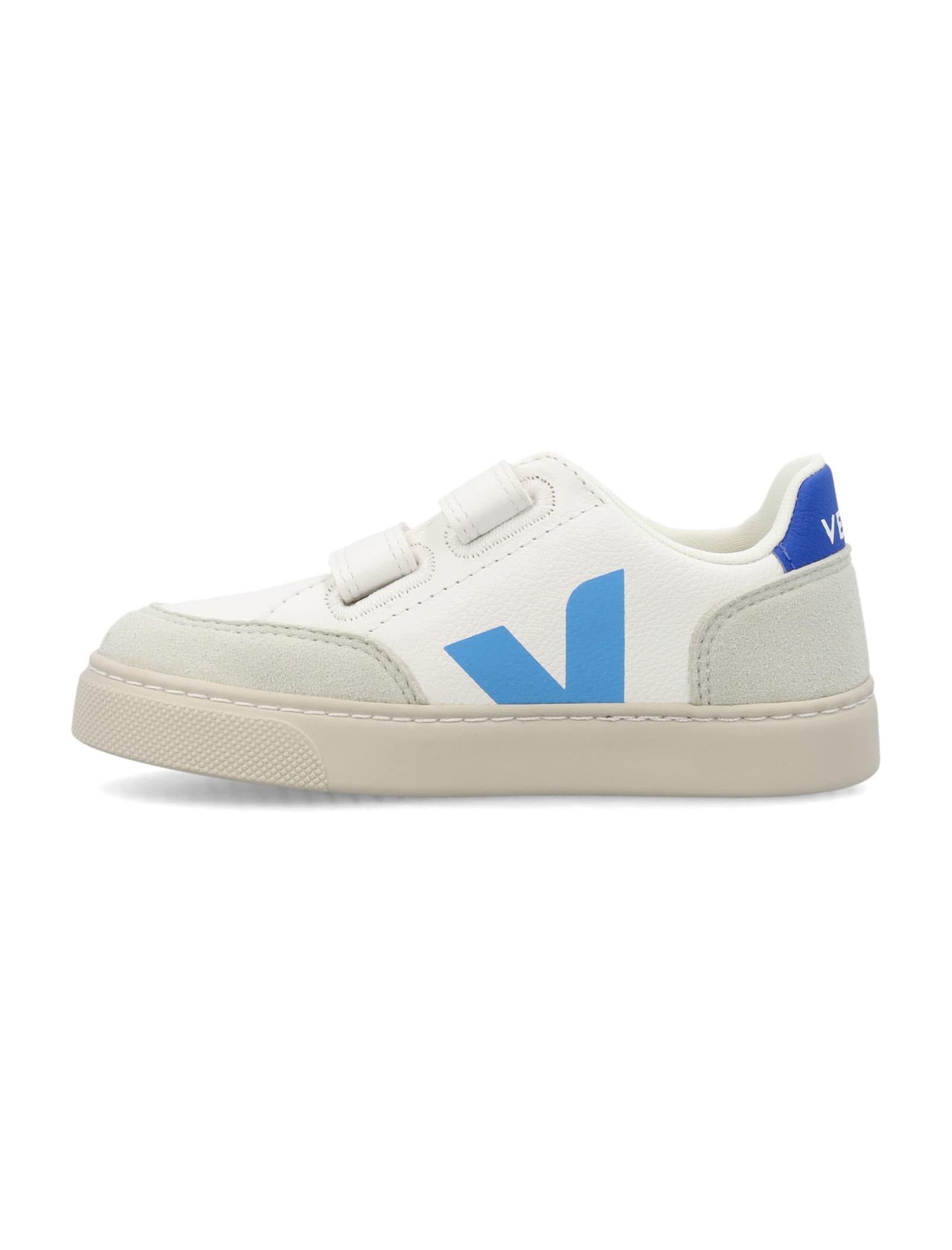 Shop Veja Small V-12 Sneakers In White/blue