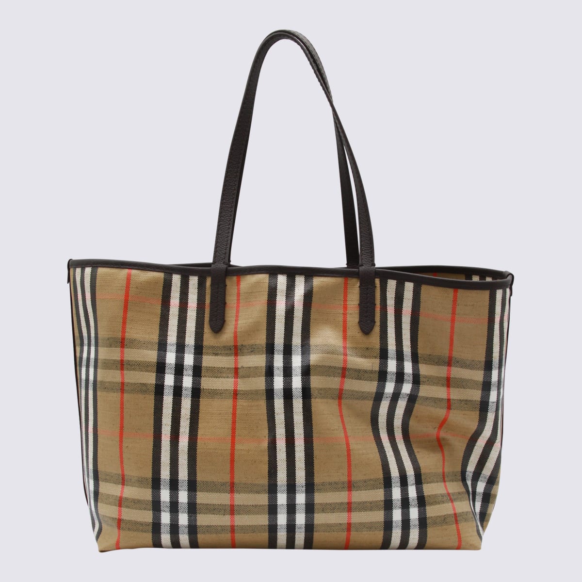 Burberry Womens Highlands Medium Cotton-blend Tote Bag Sand In Sand