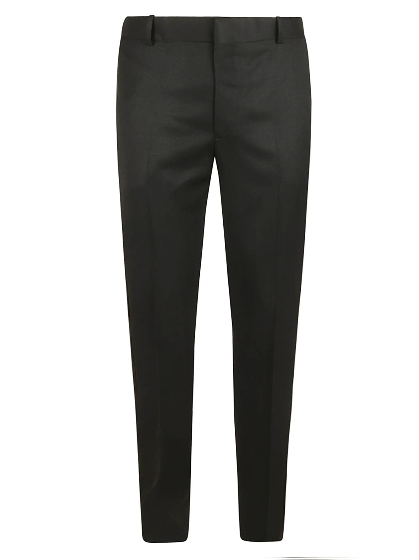 Alexander Mcqueen Regular Plain Trousers In Black