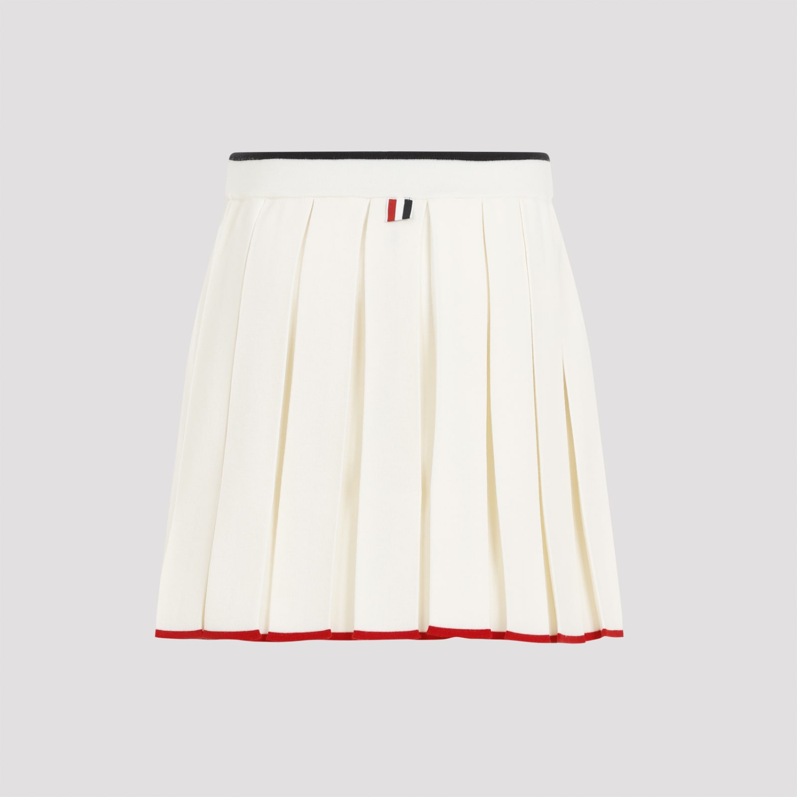 Shop Thom Browne Full Needle Stitch Mini Pleated Skirt In White