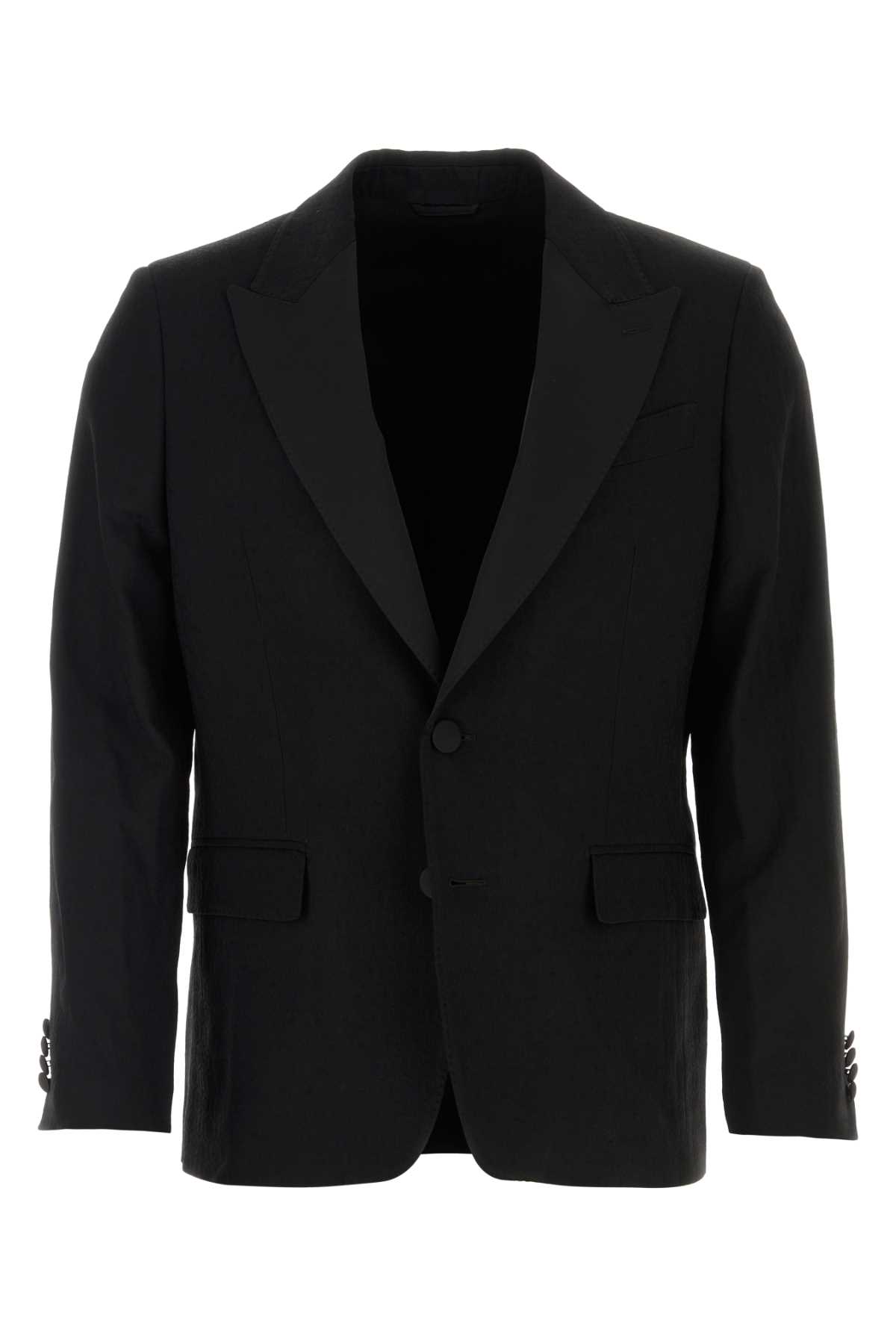 Black Stretch Wool Blazer