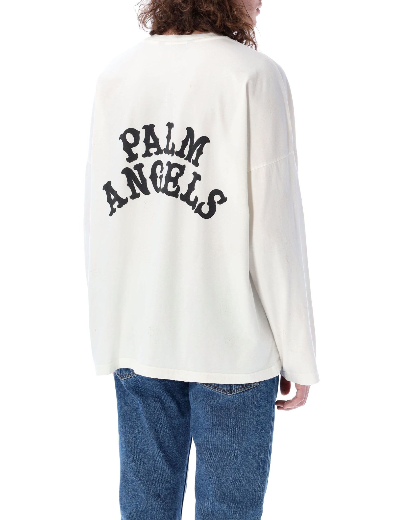 Shop Palm Angels Dice Game L/s T-shirt In White