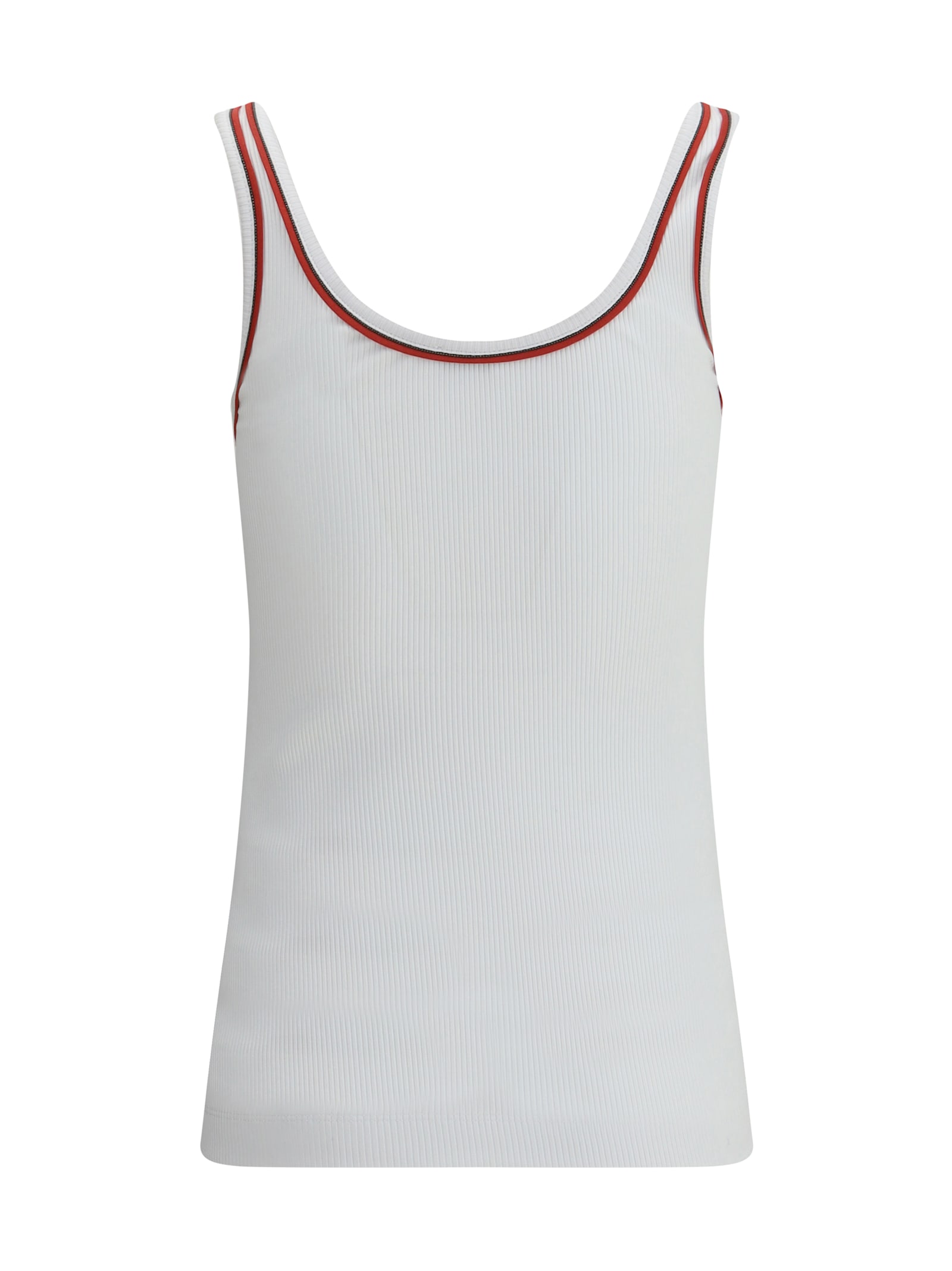 Brunello Cucinelli Ribbed Design Top In White