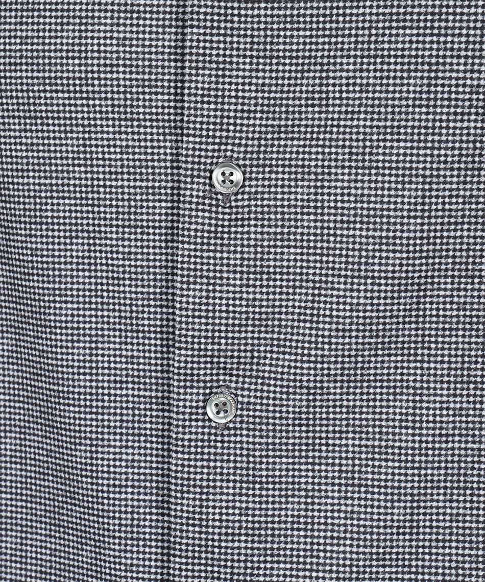 Emporio Armani Houndstooth Pattern Shirt In Black
