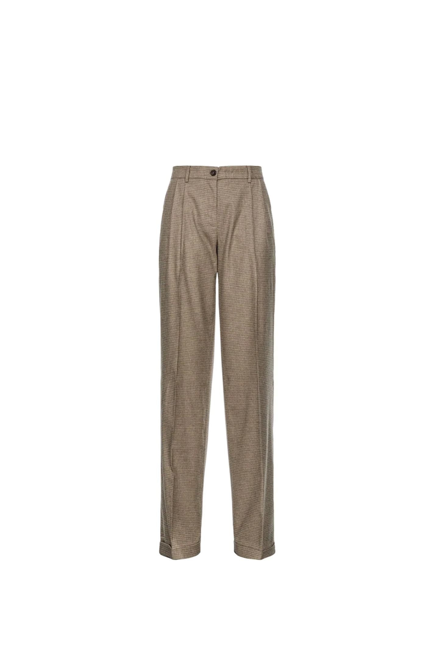 Pinko Vasetto Wide Leg Trousers In Camel