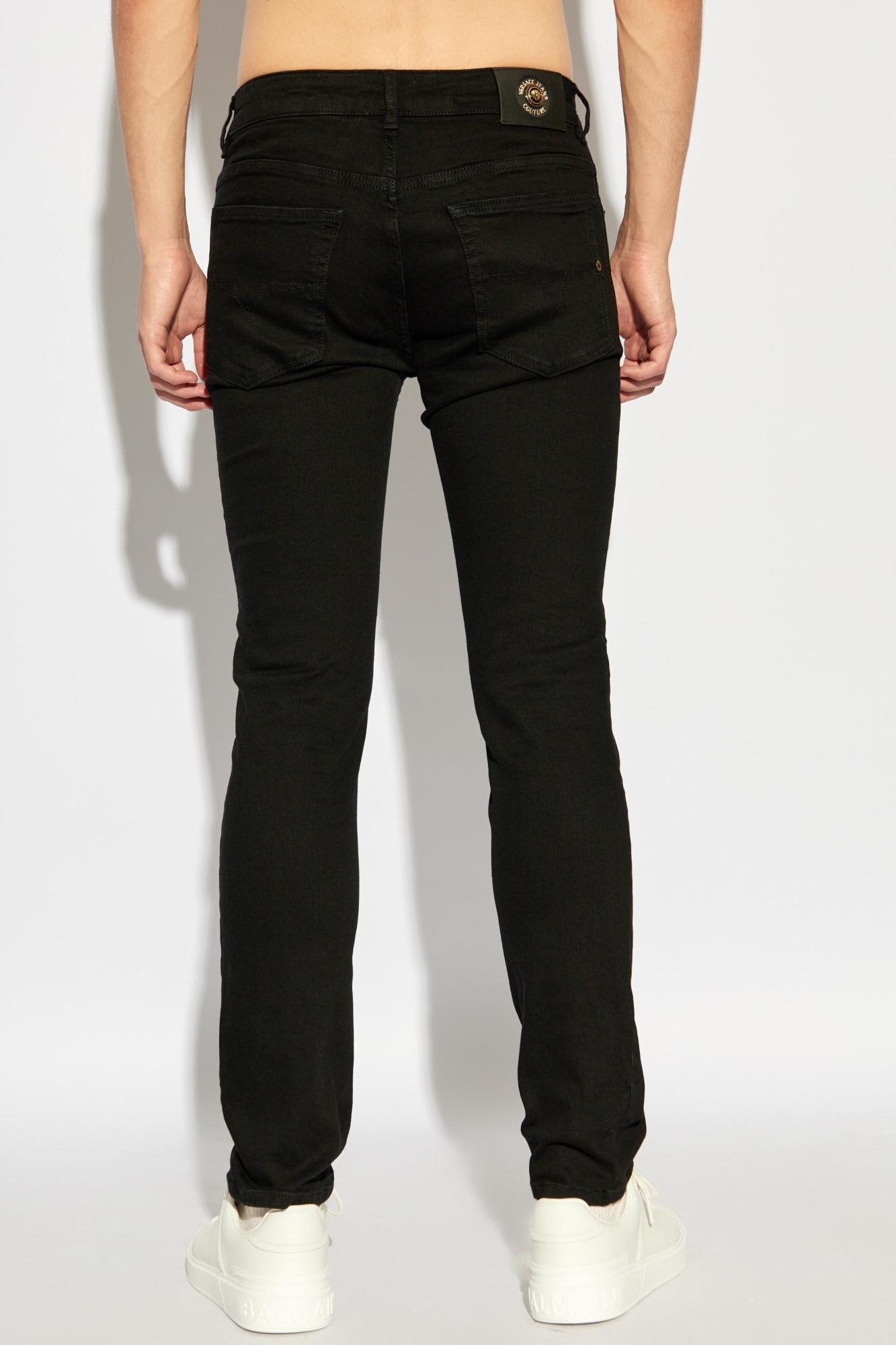 Shop Versace Jeans Couture Jeans With Logo In Black