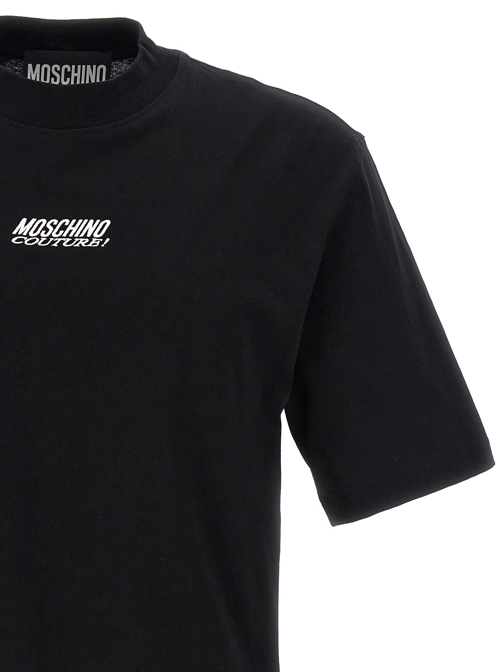 Shop Moschino Logo Embroidery T-shirt In Nero