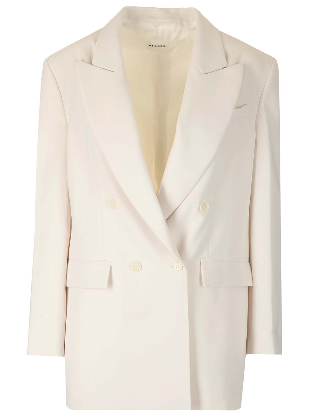 P.A.R.O.S.H WHITE DOUBLE-BREASTED JACKET