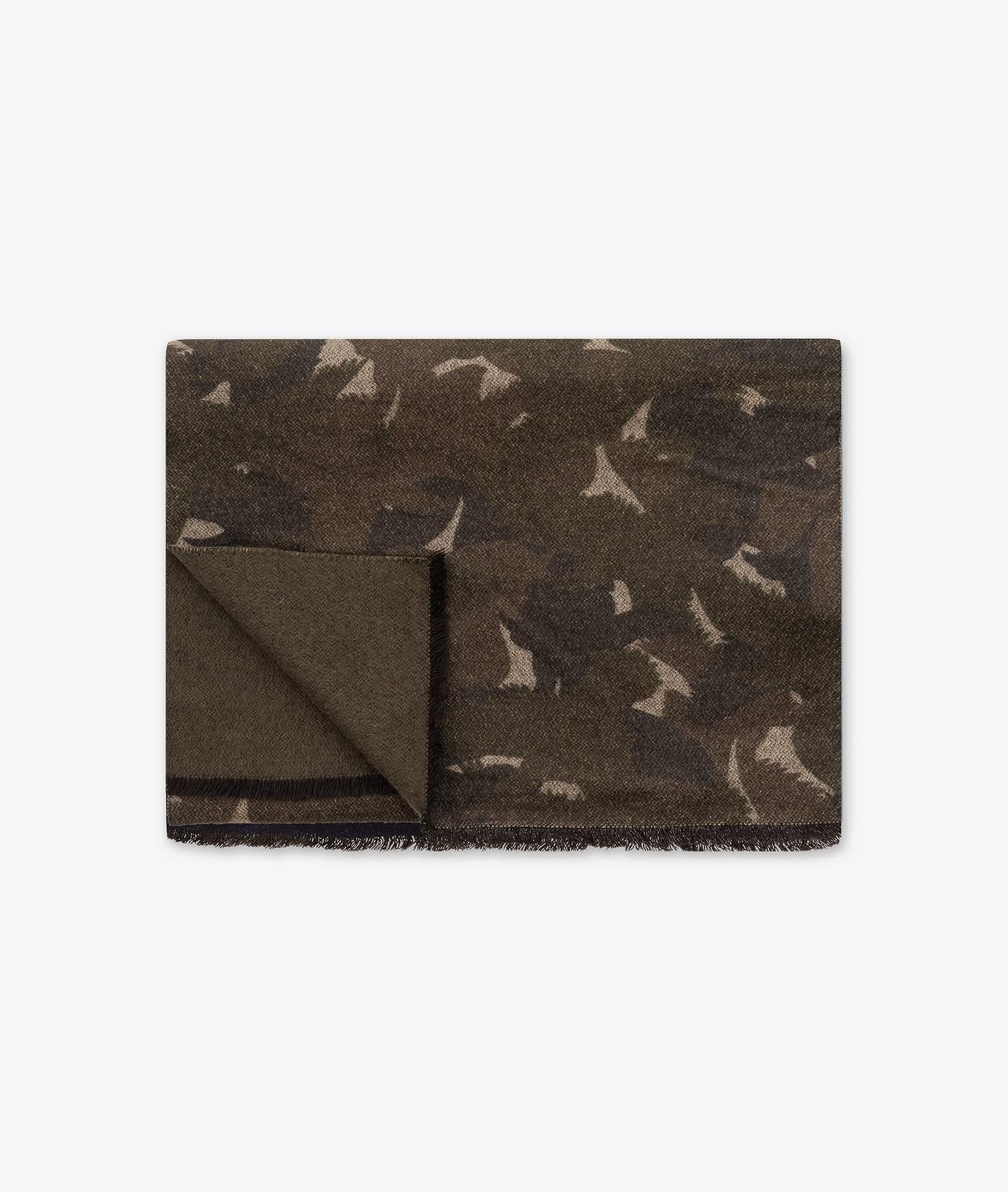 Larusmiani Camouflage Scarf Scarf In Olive