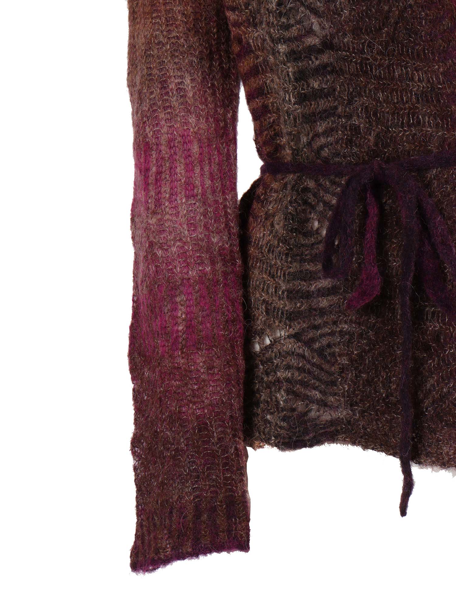 Kangra Cashmere Textured Alpaca Blend Wrap-style Top In Brown