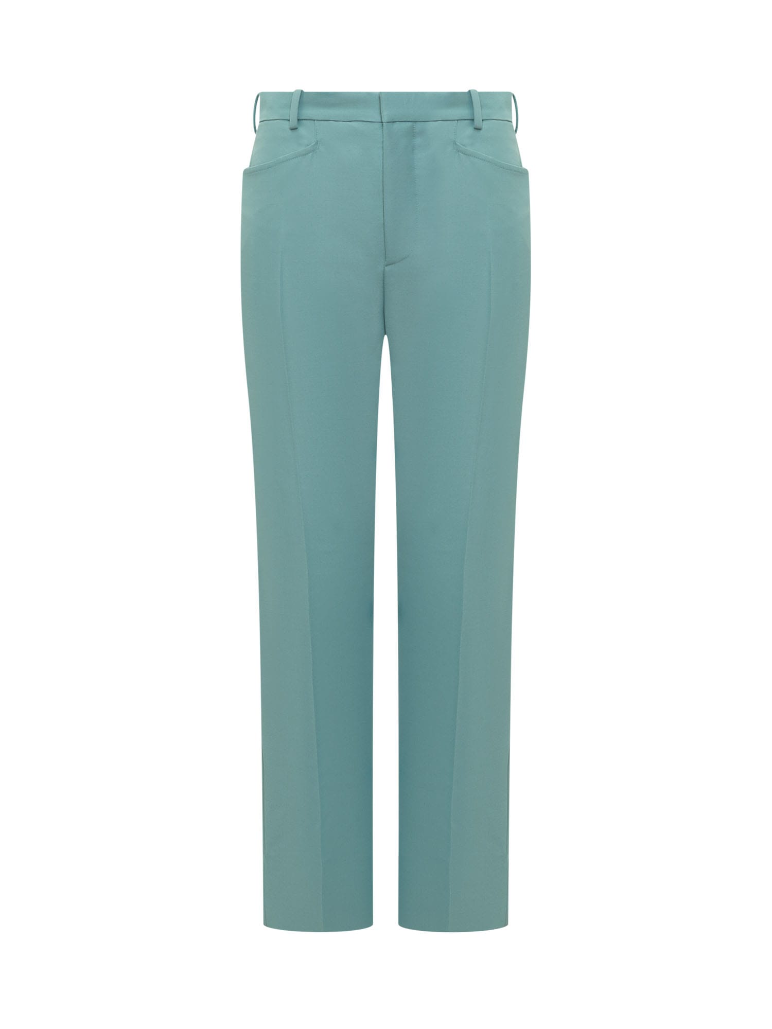 Tom Ford Wool And Viscose Blend Pants In Light Turquoise