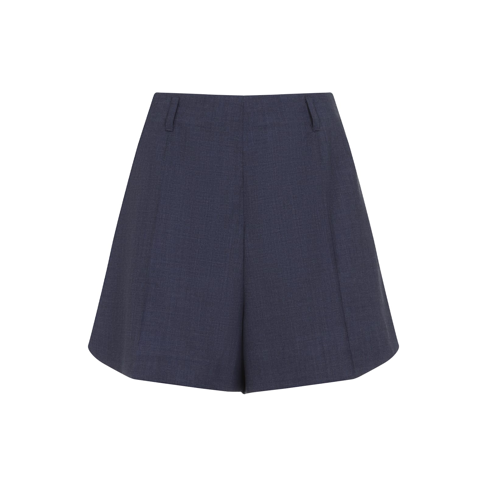 Givenchy Wool Shorts With Front Pleats And Pockets In Denim Blue