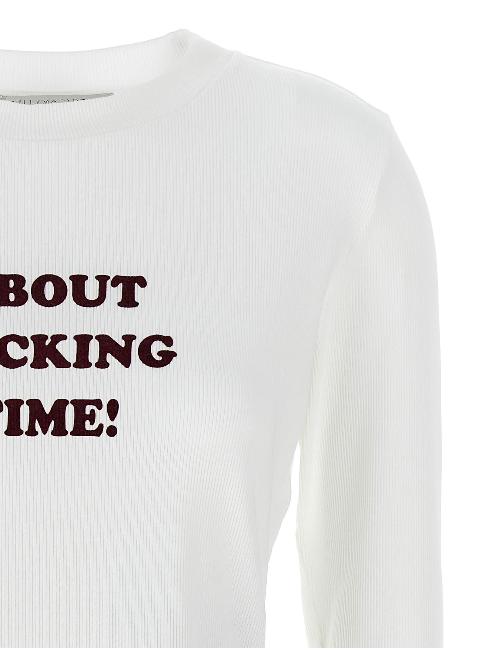 Shop Stella Mccartney About F* Time T-shirt In White/burgundy