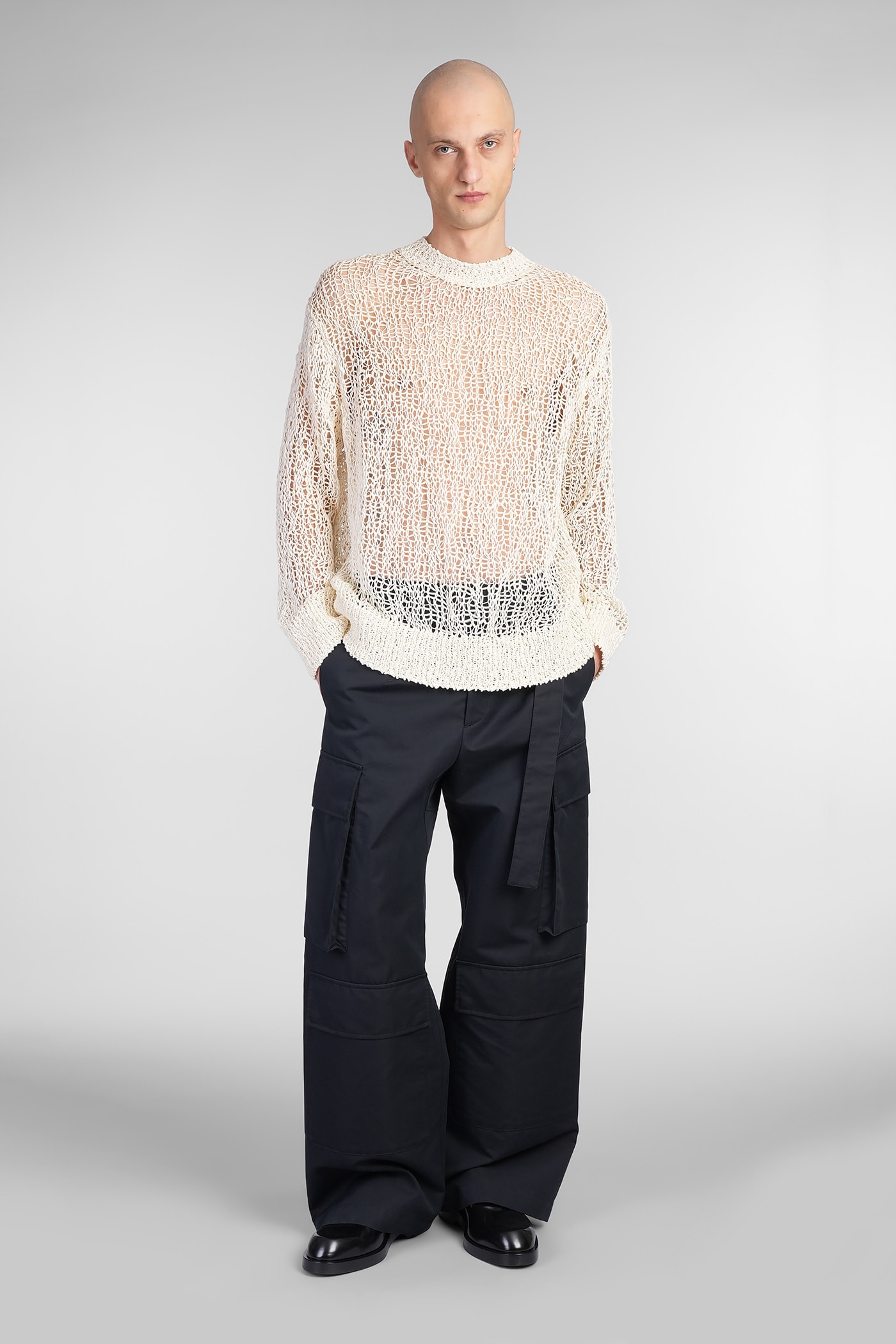 Jil Sander Cn Ls Jumper Knitwear In Beige Cotton In Beige
