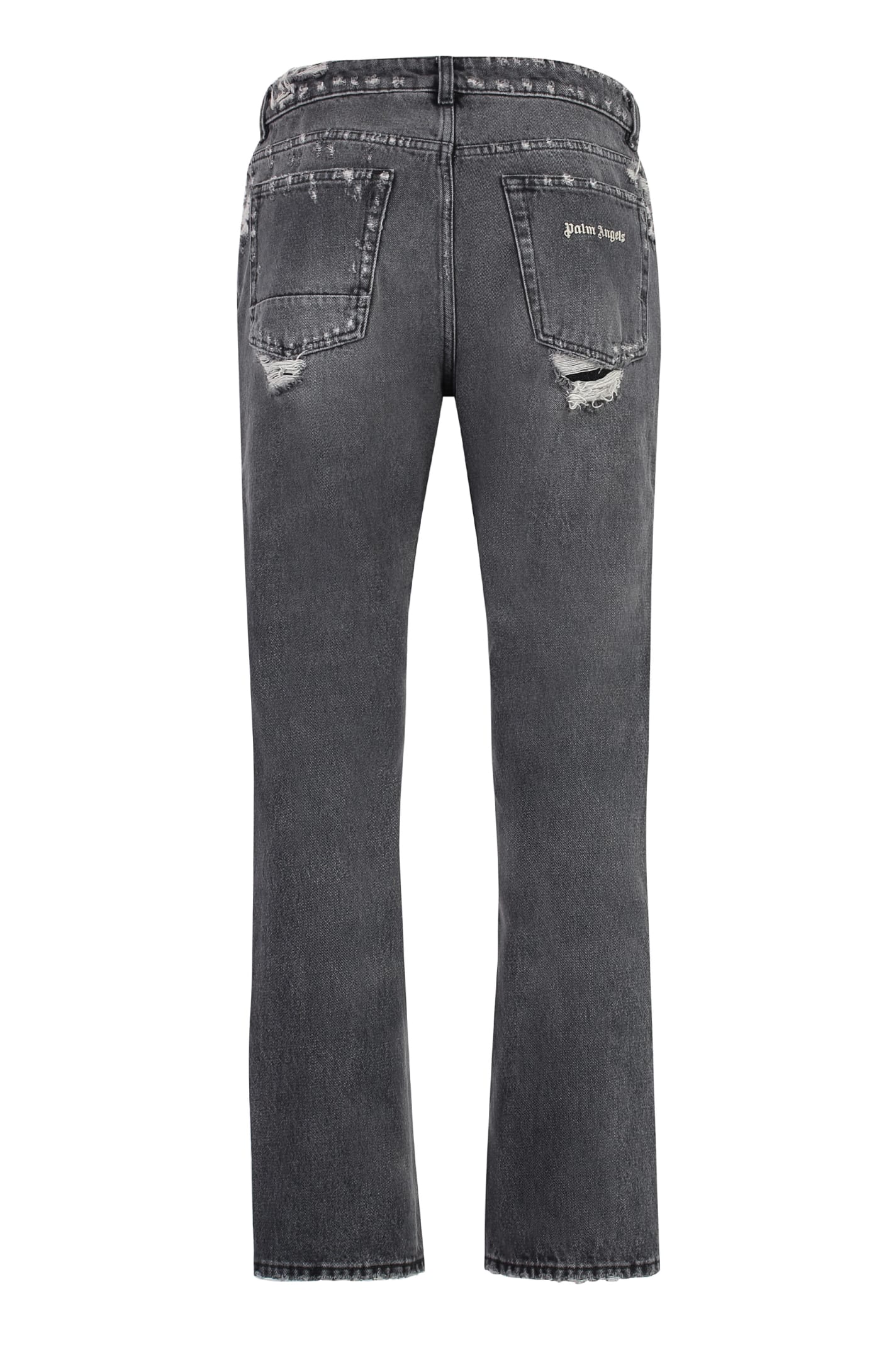Shop Palm Angels Straight Leg Jeans In Grey