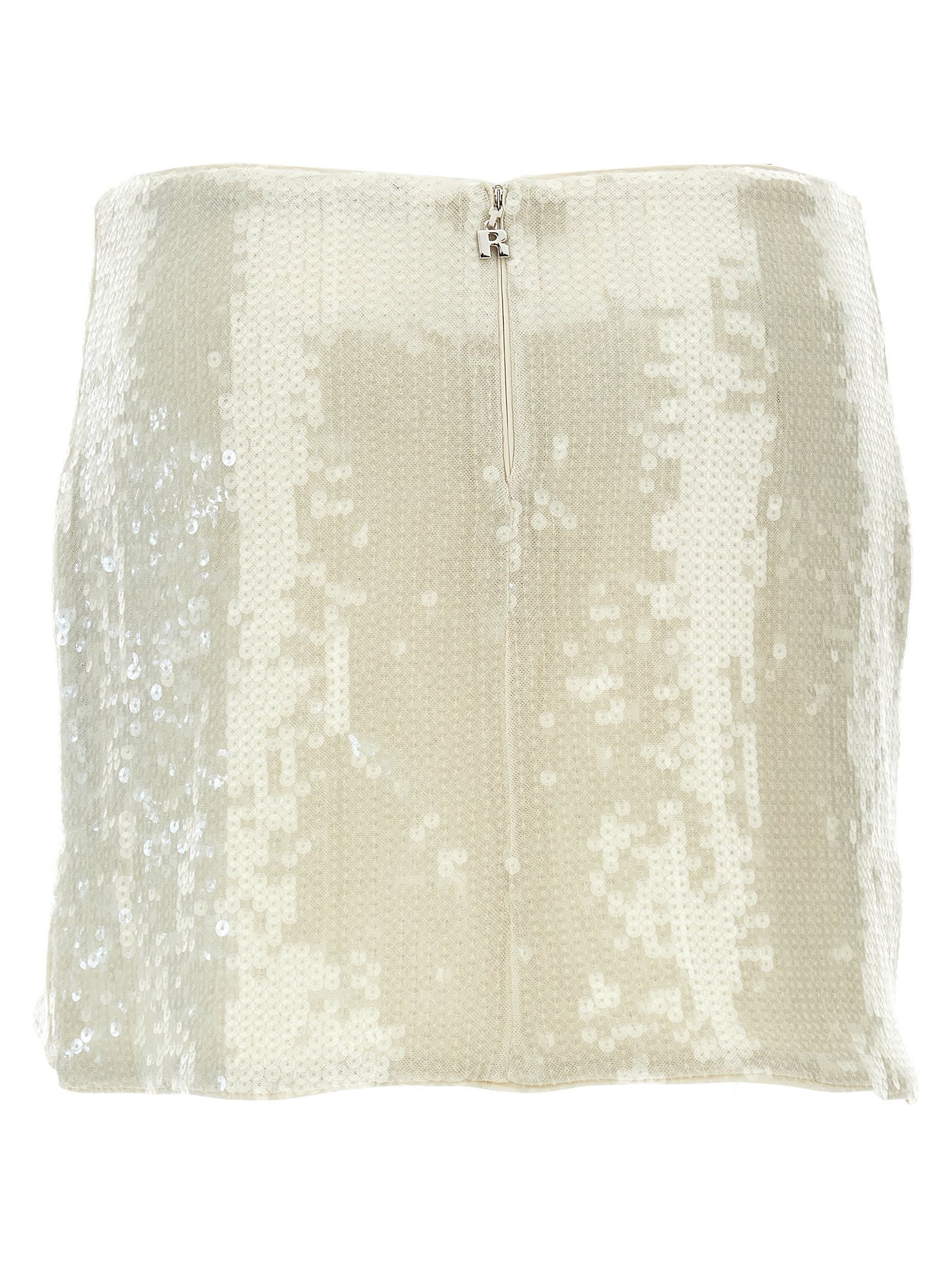 Shop Rotate Birger Christensen Sequins Mini Skirt In White