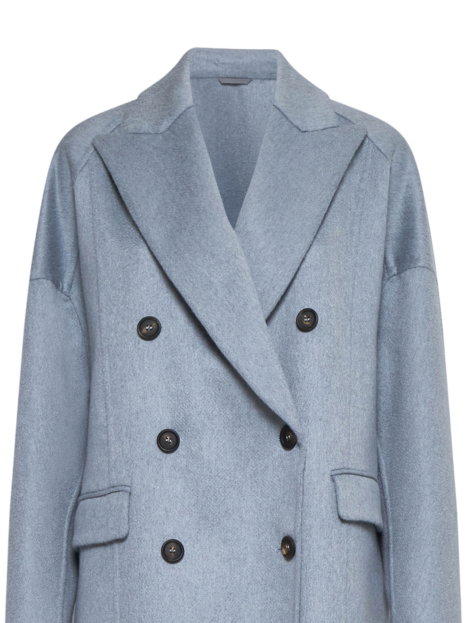 Shop Brunello Cucinelli Coat In Celeste