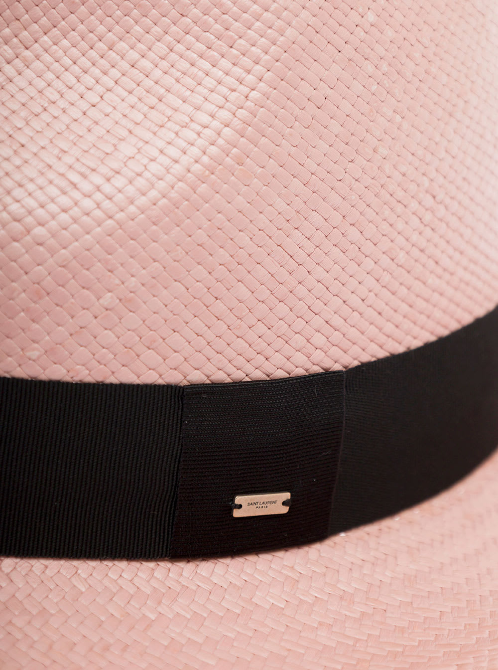 Saint Laurent Petit Waikiki Panama Hat In Pink