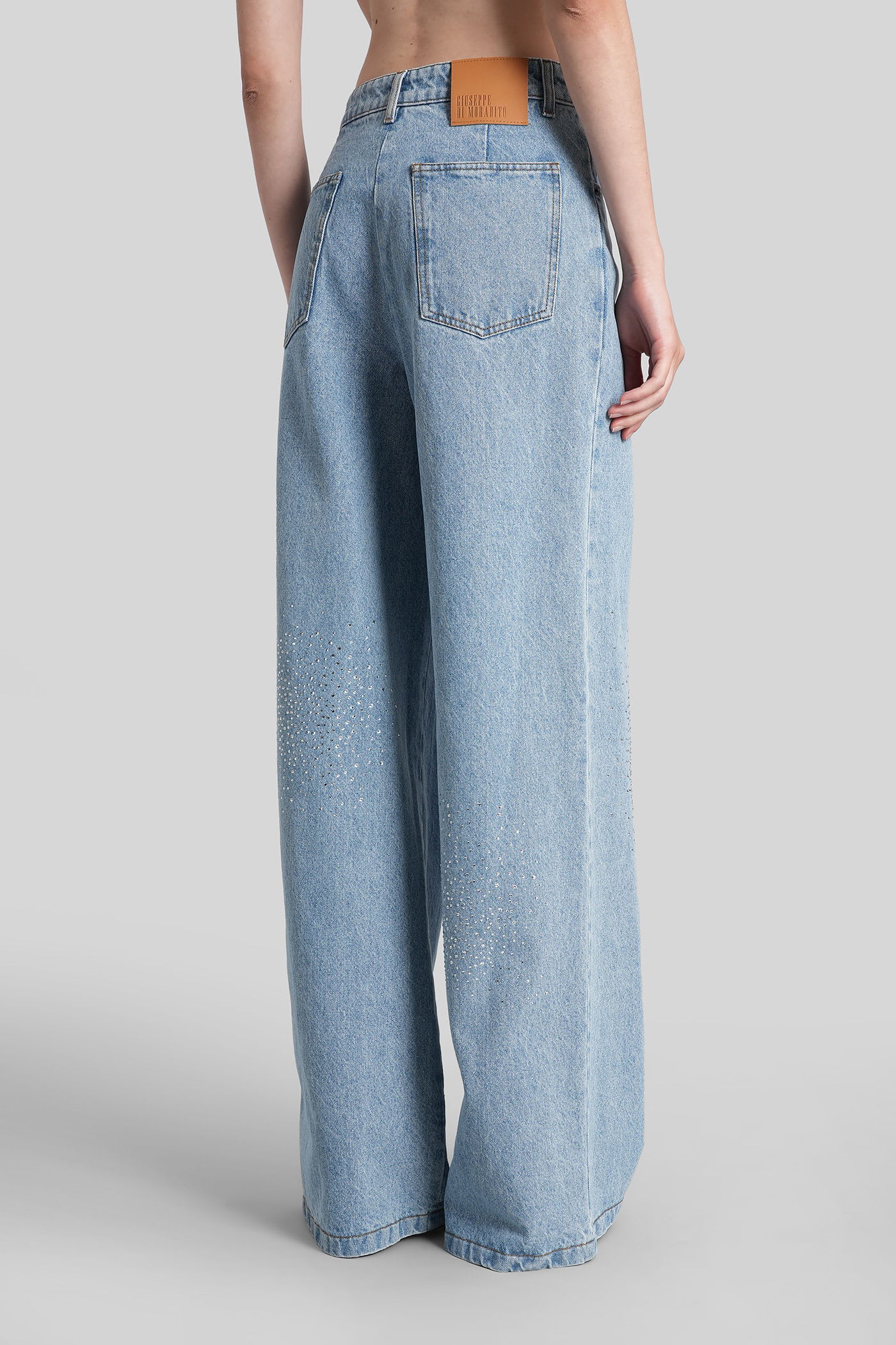Giuseppe Di Morabito Wide-leg Jeans Featuring Asymmetric Overlay In Blue