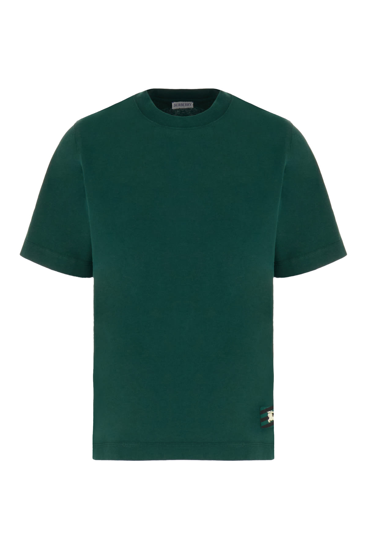 Burberry Bottle Green Cotton T-shirt In Ivy