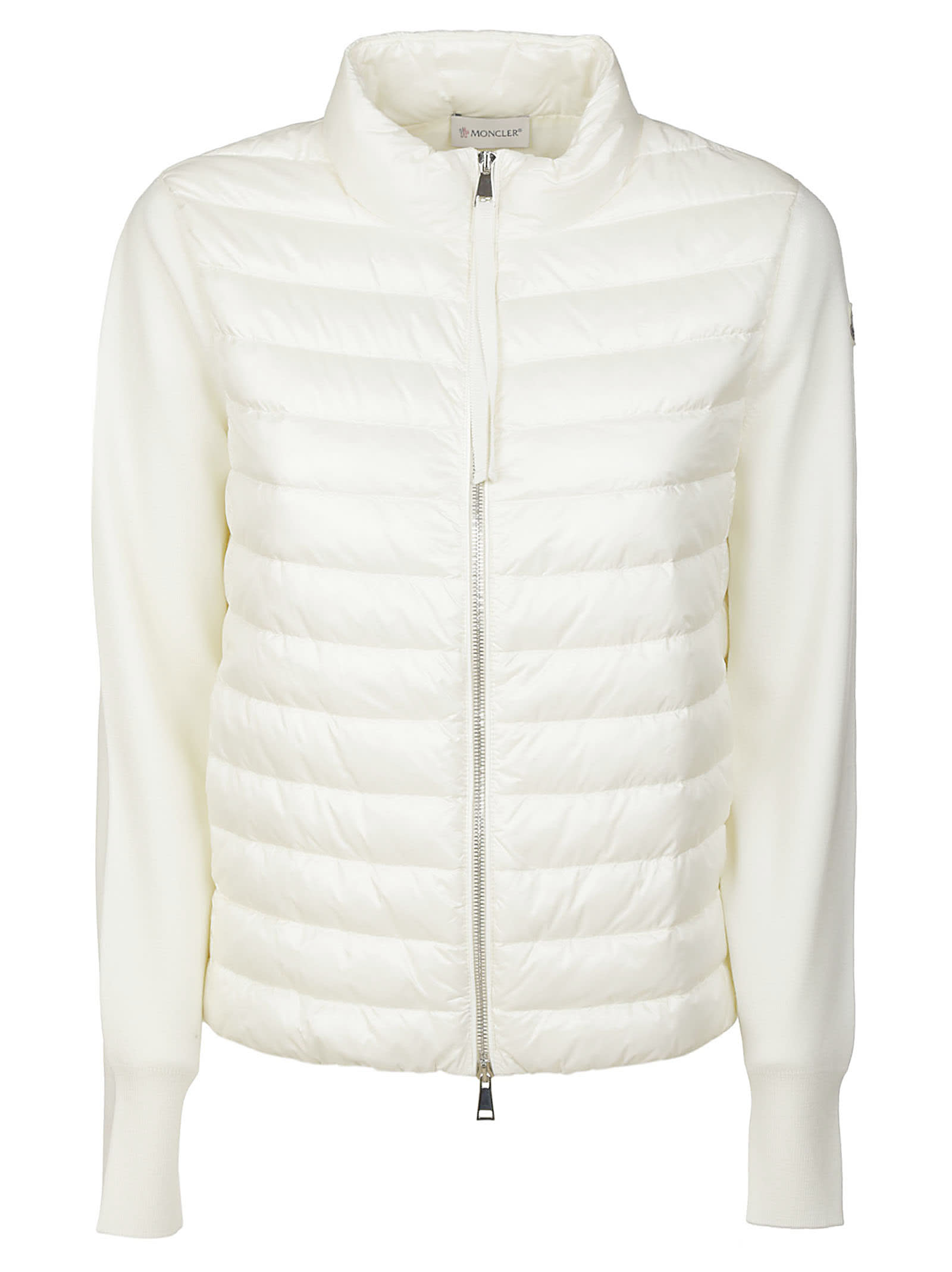 Moncler High-neck Padded Jacket In Bianco