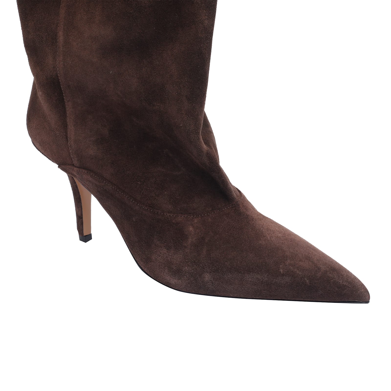 Paris Texas Ines Reverse Suede Mid-calf Boots In Brown