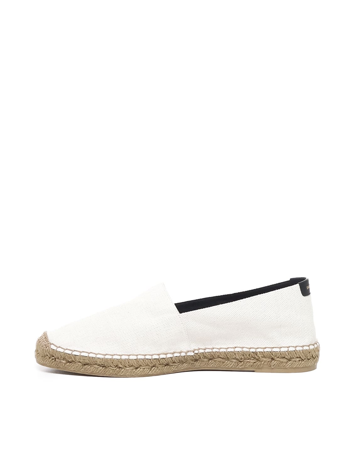 Shop Saint Laurent Canvas Espadrilles With Embroidery In Beige