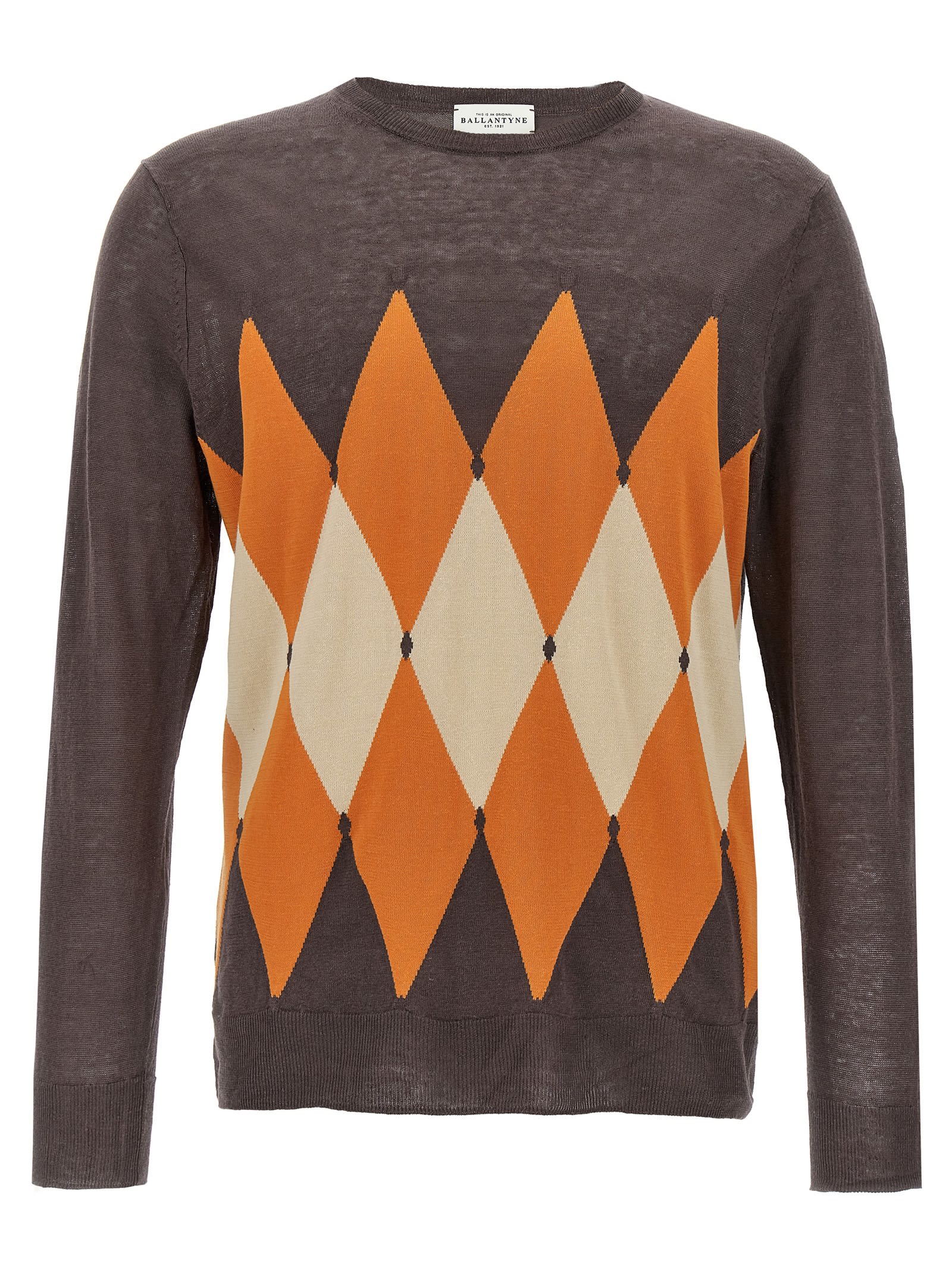 Ballantyne Argyle Sweater In Brown