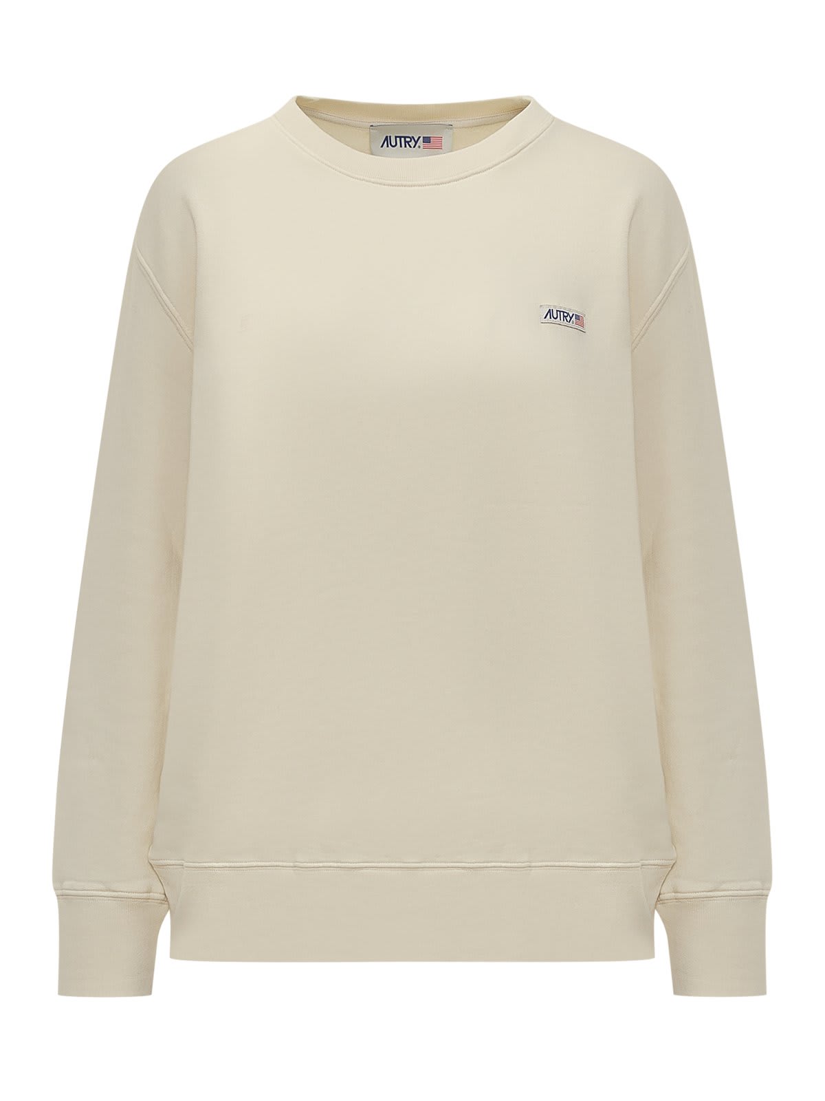 Autry Cream Cotton Main Wom Sweatshirt In Neutral