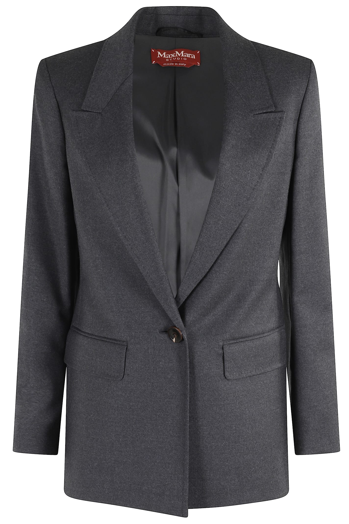 Max Mara Dark Grey Bolsena Blazer In Blue