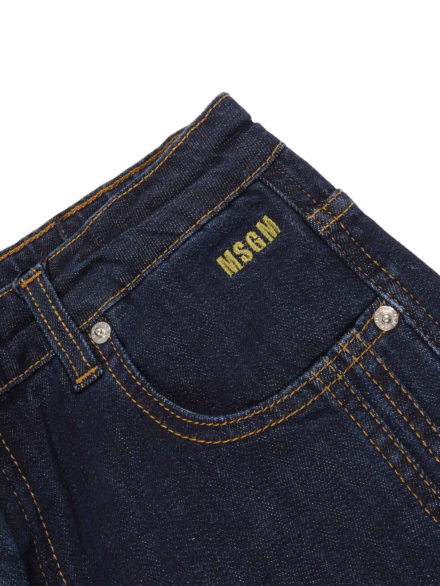 Msgm Denim Pants Girl In Blue