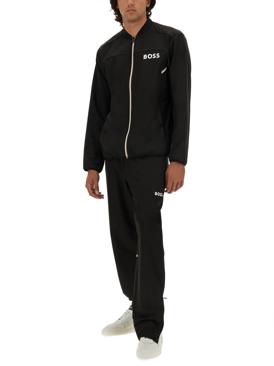 Shop Hugo Boss Full Jumpsuit With Logo In Black