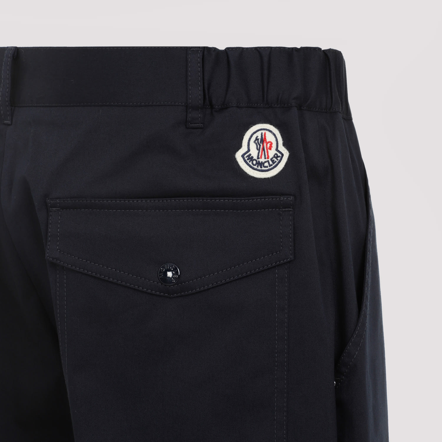 Shop Moncler Cotton Pants In Navy