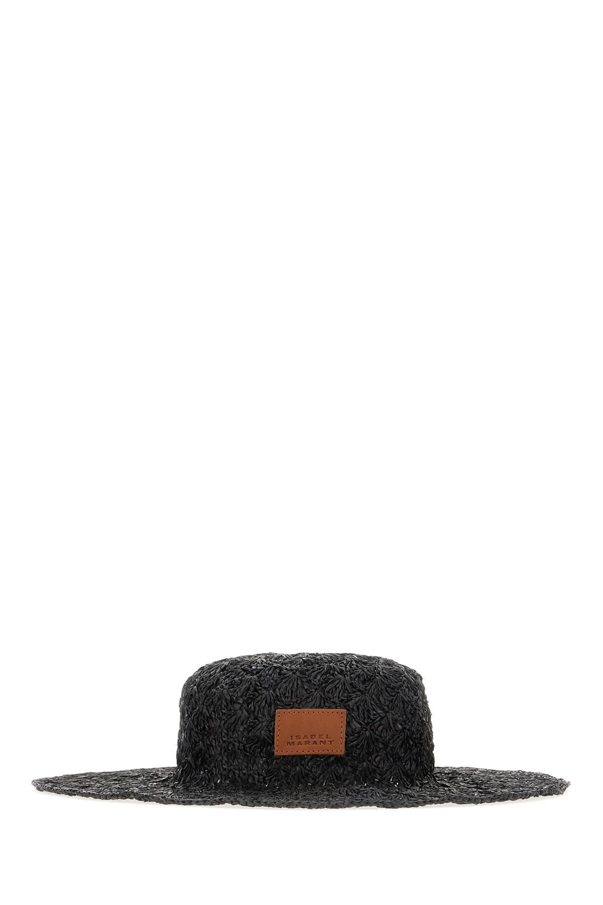 Shop Isabel Marant Black Raffia Hat In 01bk