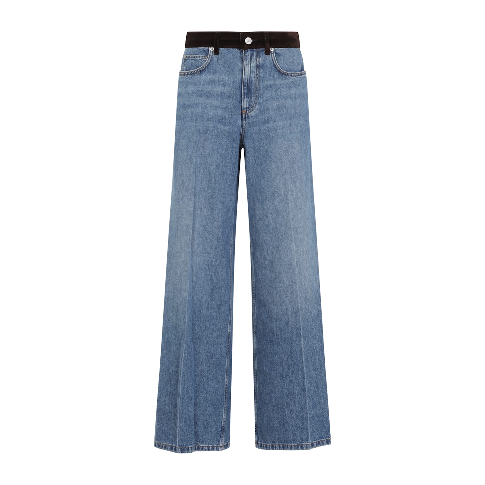 Marni 5-pocket Denim Trousers Contrast Waistband In Blue