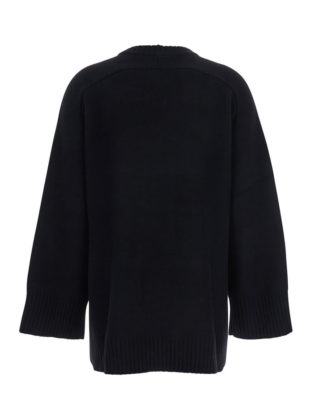 Loulou Studio Black Wool Blend Oversize Safi Sweater In Black