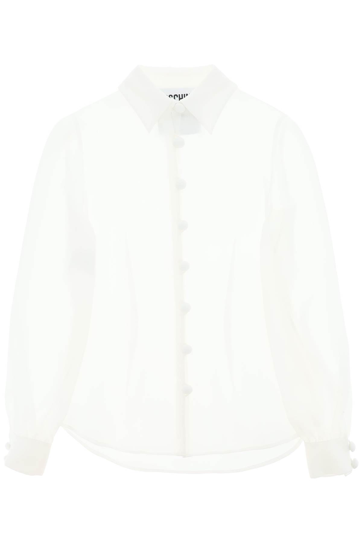Shop Moschino Silk Shirt In Bianco (white)