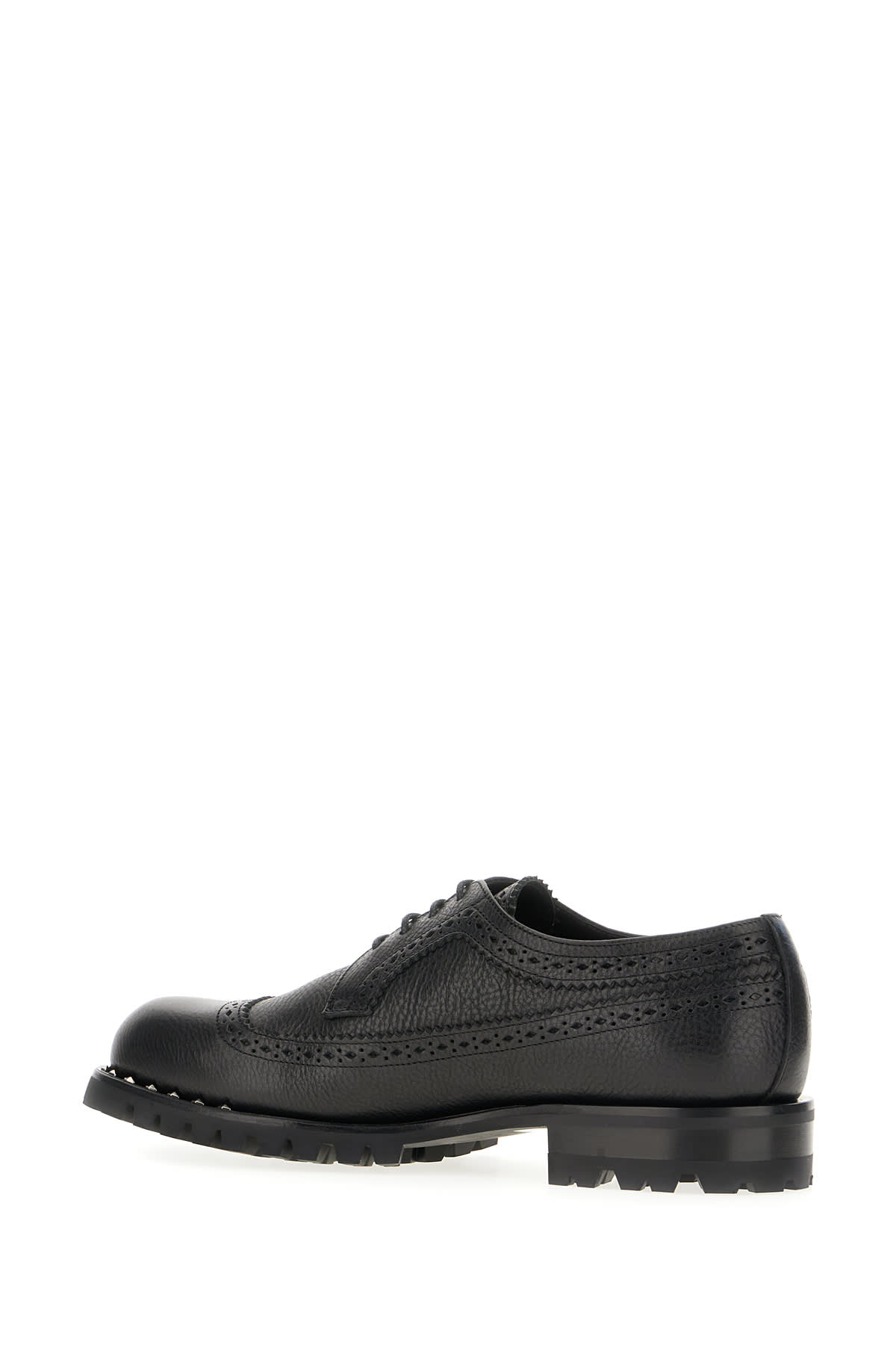 Shop Jimmy Choo Black Leather Lace-up Shoes In Blackgunmetal