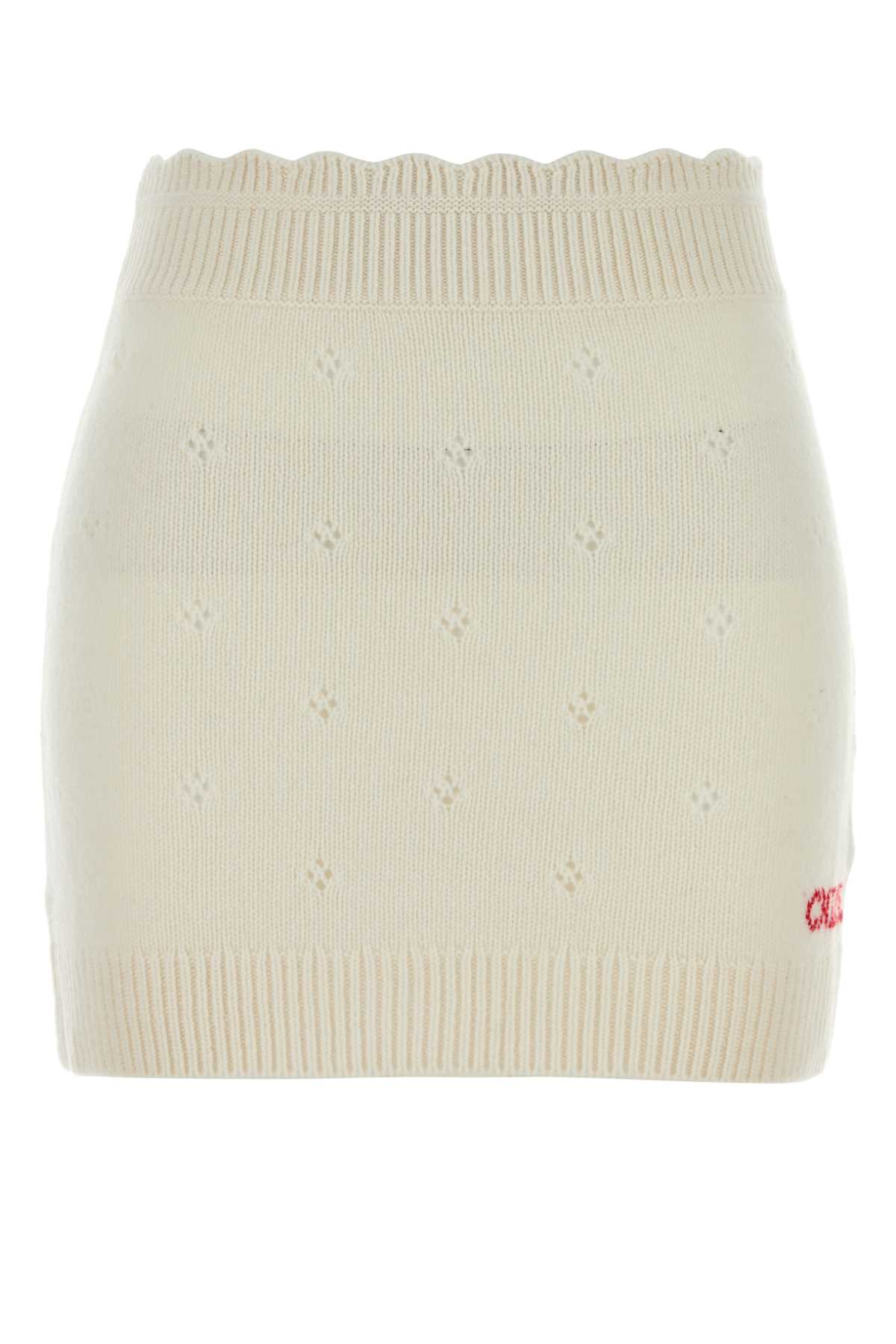 Chloé White Wool Blend Mini Skirt