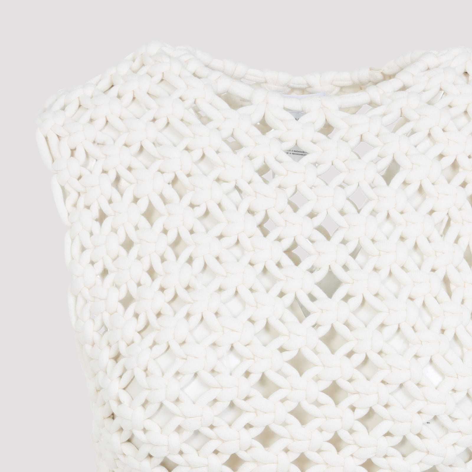 Alaïa Textured White Knit Crop Top In White