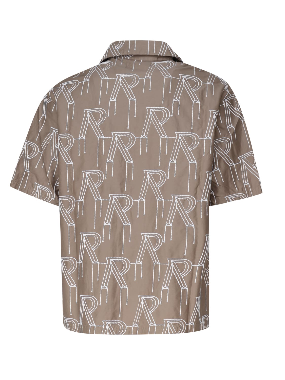 Shop Represent Oversized Shirt With All-over Logo In Washed Taupe